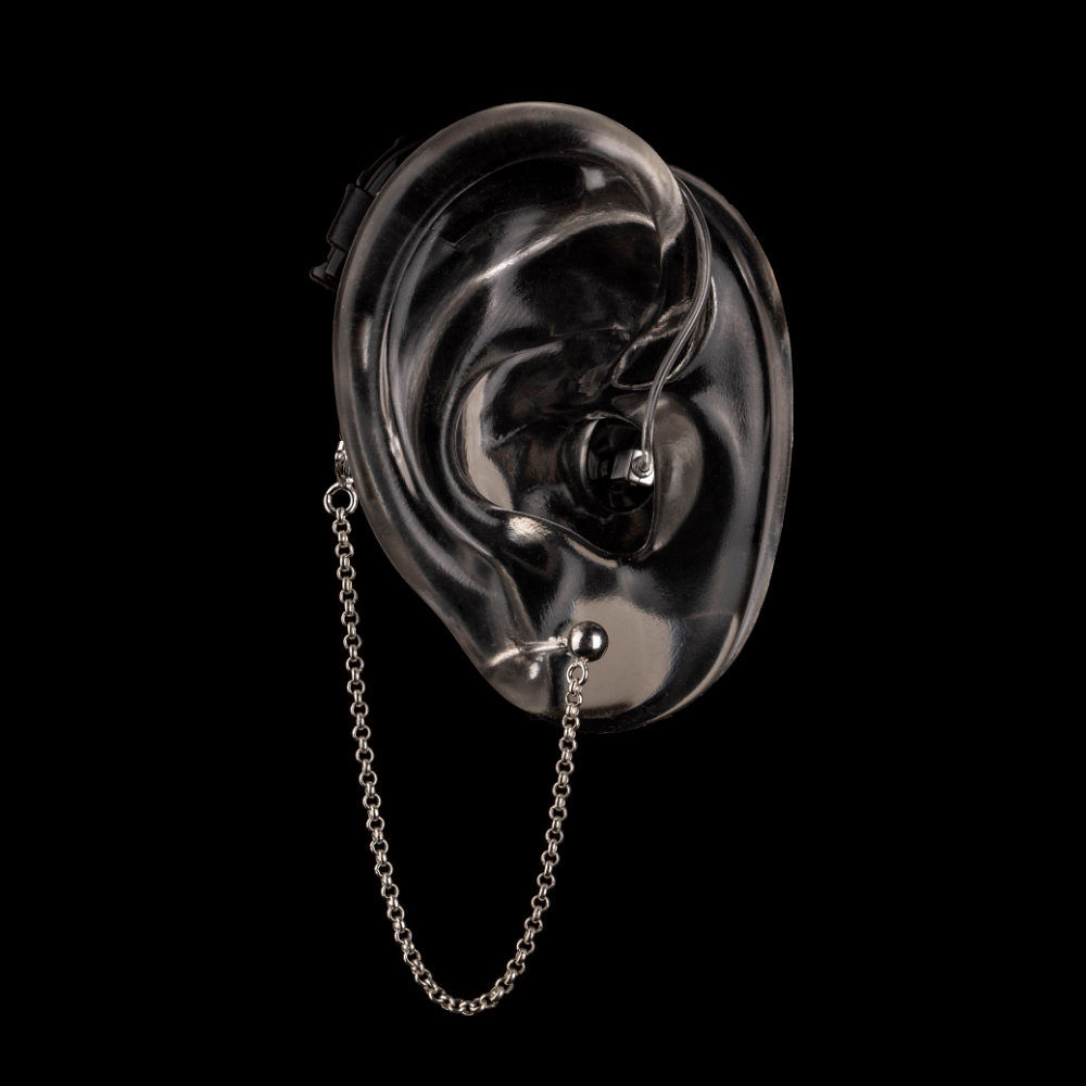 Silver safety chain short