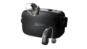 Widex mRIC oplader med genopladelige høreapparater